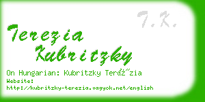 terezia kubritzky business card